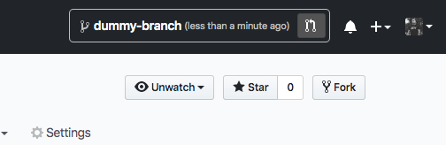 Screen shot of Refined GitHub prompting a user to create a PR
