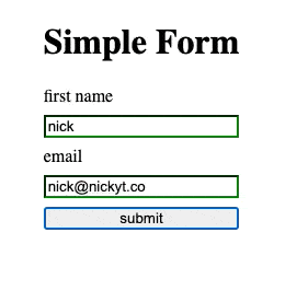 Submitting the simple form