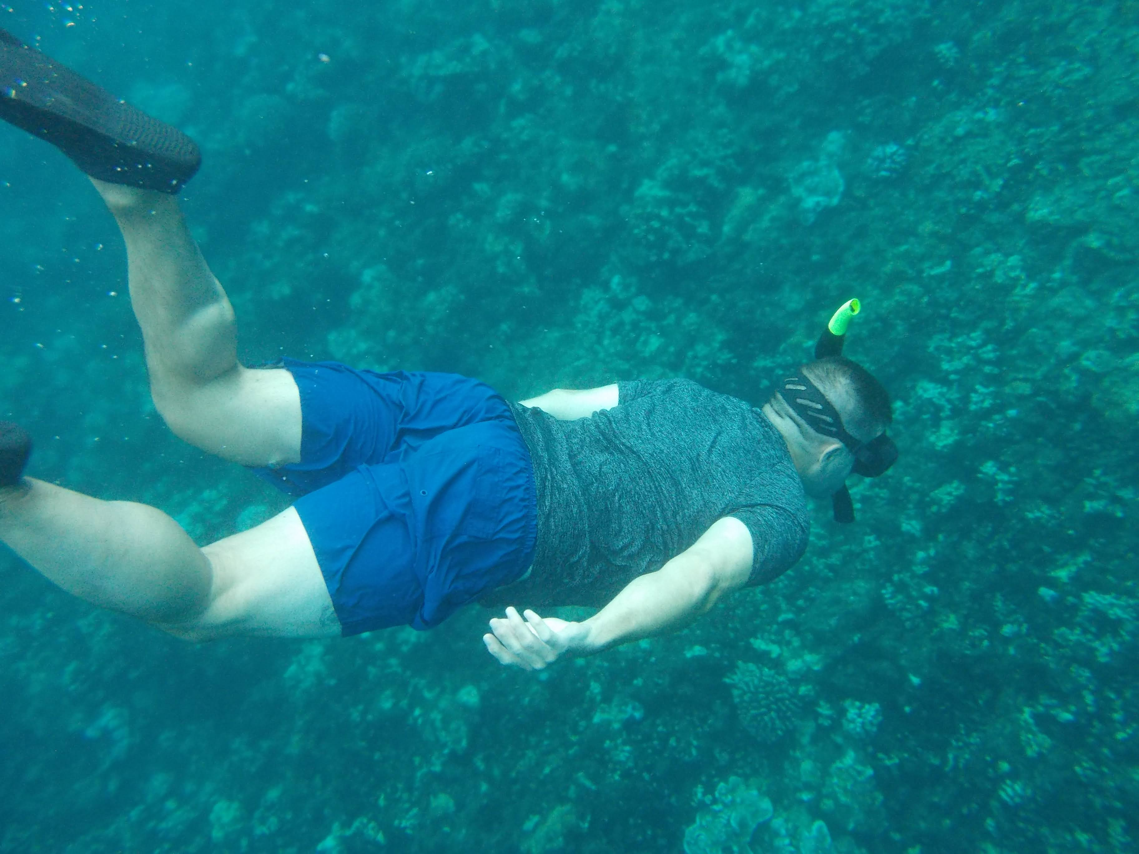 Me diving down snorkling in Honolua Bay, Hawaii