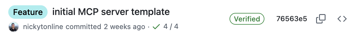 A verified commit of mine